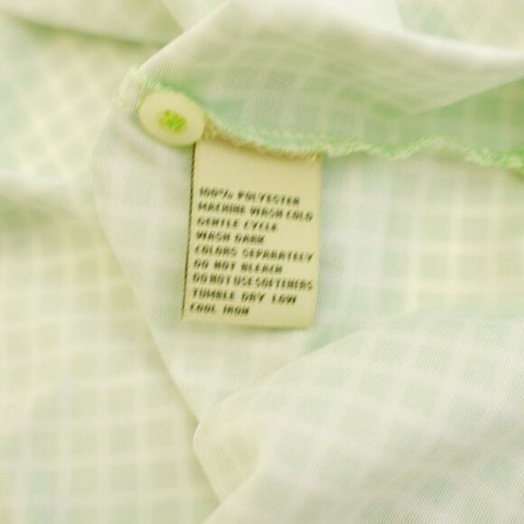 Donald Ross Bright Green Windowpane Collared Polo Shirt Large Short Sleeve - Picture 10 of 10